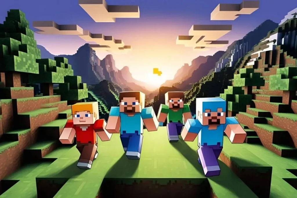 Minecraft será lançado para PS4, com gráficos vibrantes e personagens icônicos em um mundo de blocos.