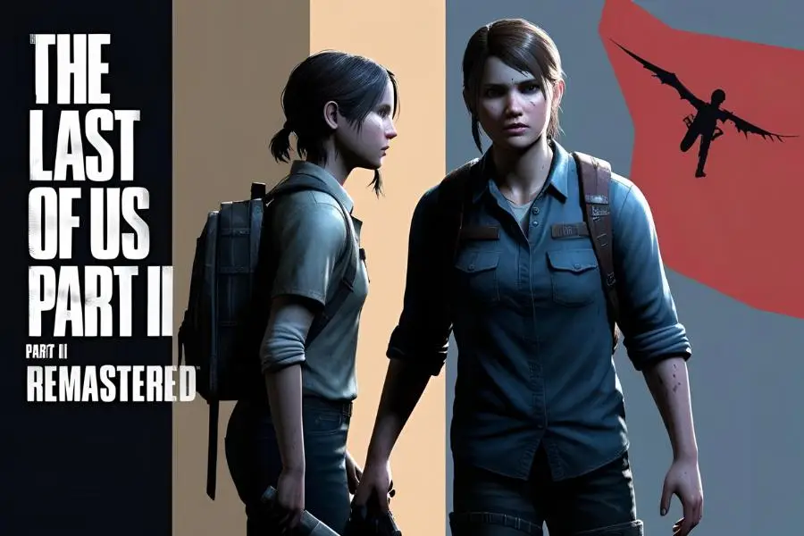 The Last of Us Part II Remastered, destacando personagens principais e elementos do cenário pós-apocalíptico.
