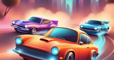 carros esportivos coloridos corrida urbana velocidade neon