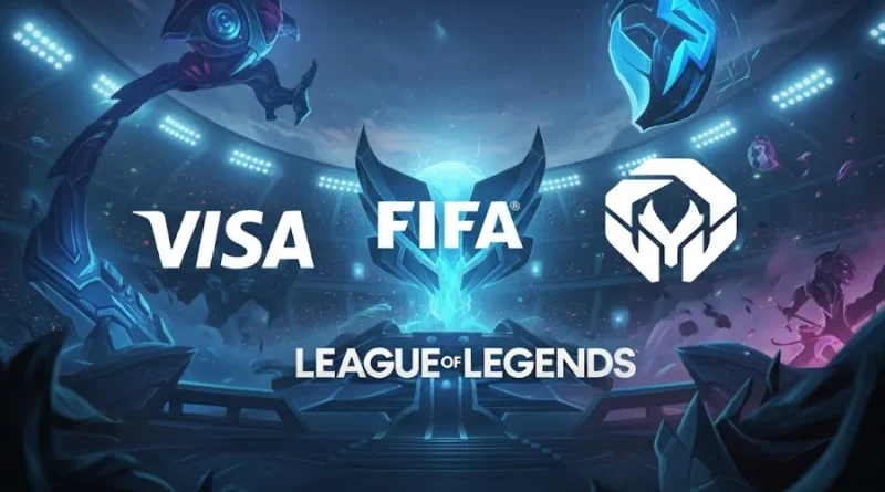 logo Visa, logo FIFA, logo League of Legends, arena de eSports