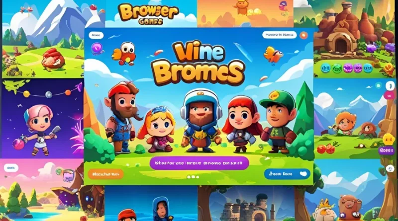 Coleção de jogos de navegador com destaque para o game "Mine Bromes"
