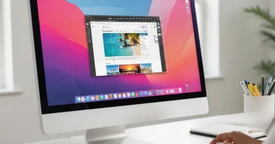 Pessoa usando o mouse para tirar um screenshot de uma janela de navegador em um computador desktop da Apple, com a ferramenta de captura de tela ativa no macOS.