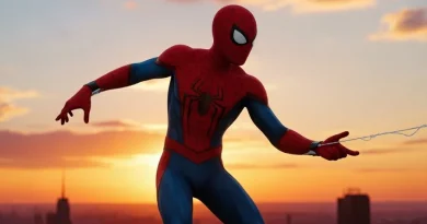 Homem-Aranha em traje clássico no topo de prédio ao pôr do sol, ilustrando a análise detalhada de Spider-Man Web of Shadows.