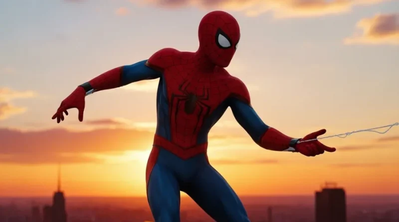 Homem-Aranha em traje clássico no topo de prédio ao pôr do sol, ilustrando a análise detalhada de Spider-Man Web of Shadows.