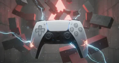 Controle de PS5: dicas para aumentar a durabilidade. Imagem ilustrativa de um controle Dualsense flutuando.