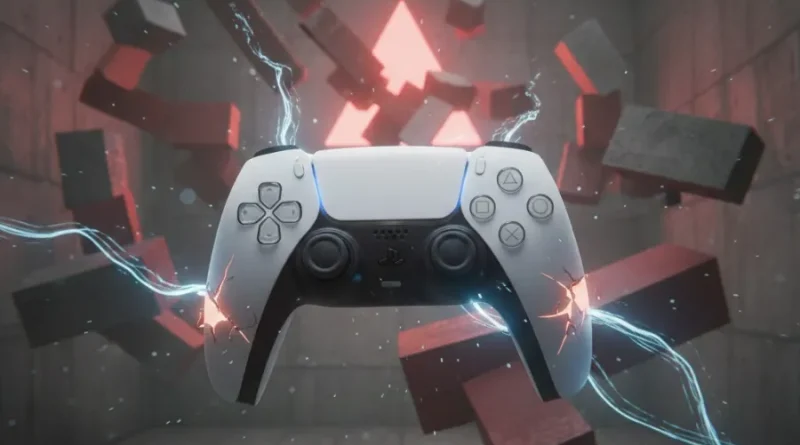 Controle de PS5: dicas para aumentar a durabilidade. Imagem ilustrativa de um controle Dualsense flutuando.