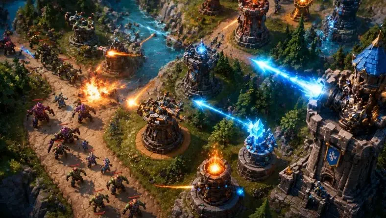 Melhores jogos Tower Defense otimizados para PC com torres e batalha estratégica.
