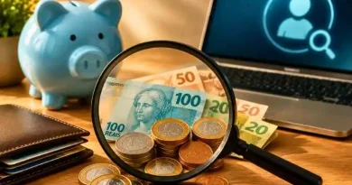 Valores esquecidos com moedas e notas em real brasileiro para consulta pelo CPF.